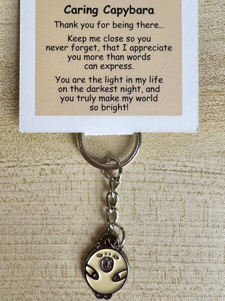 Caring Capybara Keychain for wholesale by Little Joys
