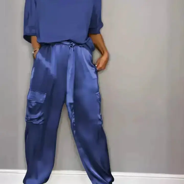 safistyle - Wholesale Top & Pant Set (NOT Loungewear) - Women's - Satin Top and Cargo Pant Set12