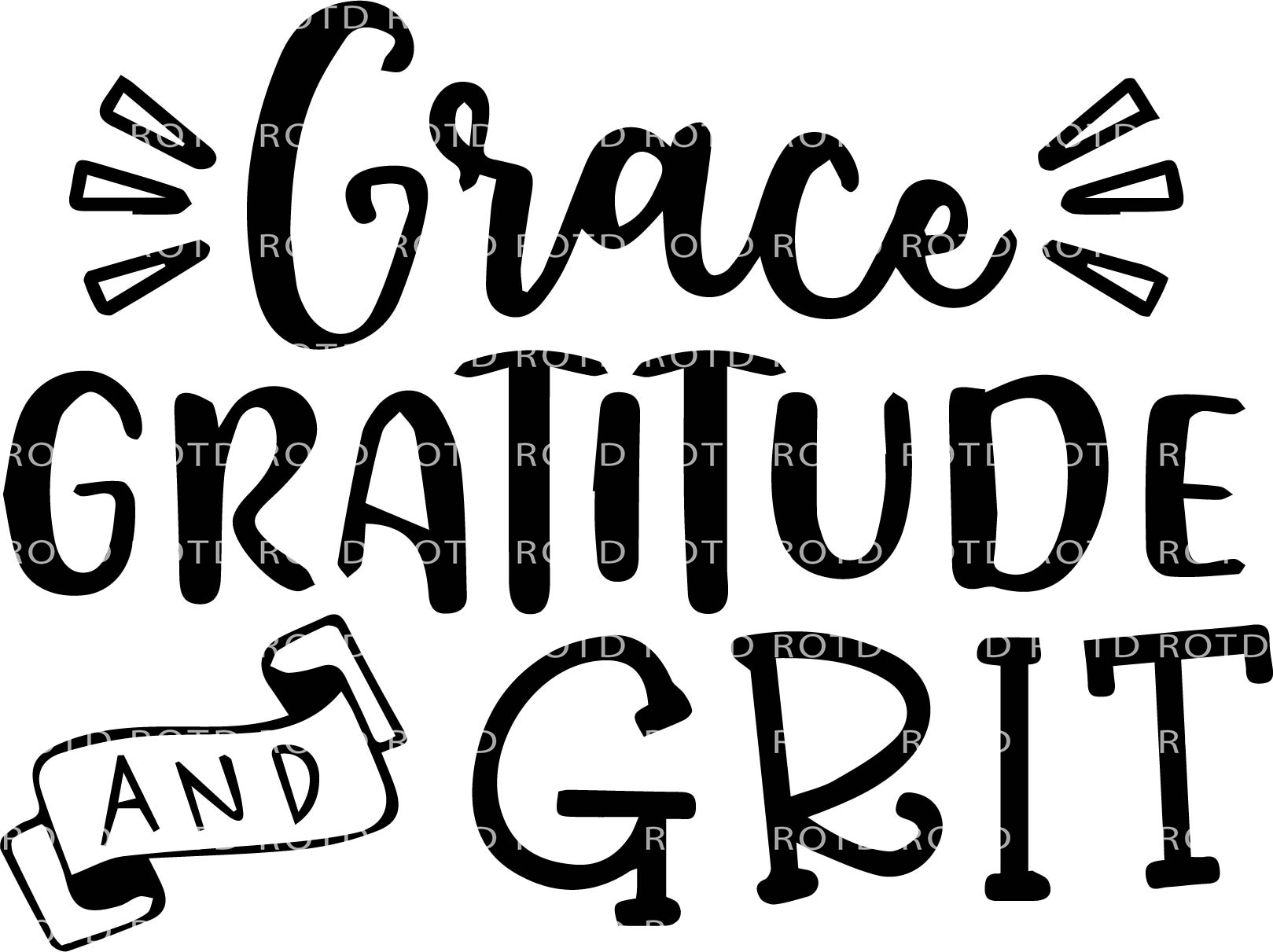 ROTD Crafter's Corner - Wholesale Sublimation Transfer - Grace Gratitude and Grit DTF Print0