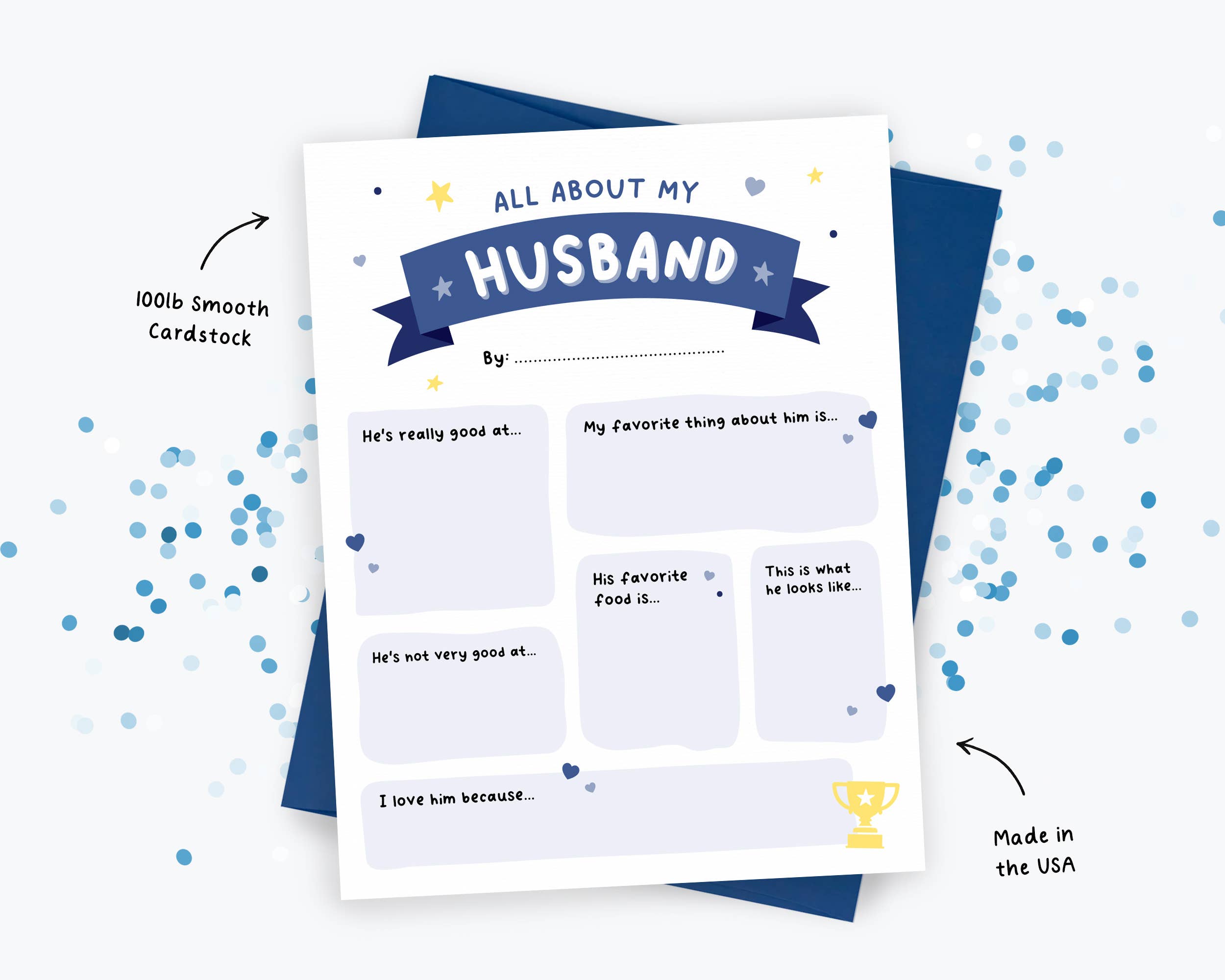 Kreate Paper Co. - Wholesale Anniversary Card - All About My Husband, Anniversary Card Birthday, Best Seller1