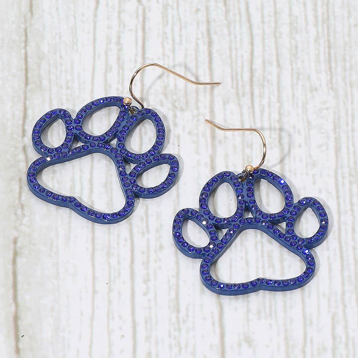 Sensibling Corp. - Vendita all'ingrosso Orecchini pendenti - Orecchini pendenti a forma di zampa con strass per il giorno della partita