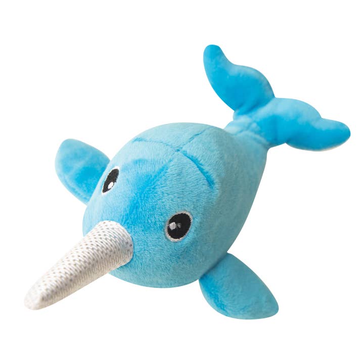Pet Palette Distribution - Wholesale Pet Plush Toy - Dog - SnugArooz Baby Nikki the Narwhal Plush Dog Toy 5"