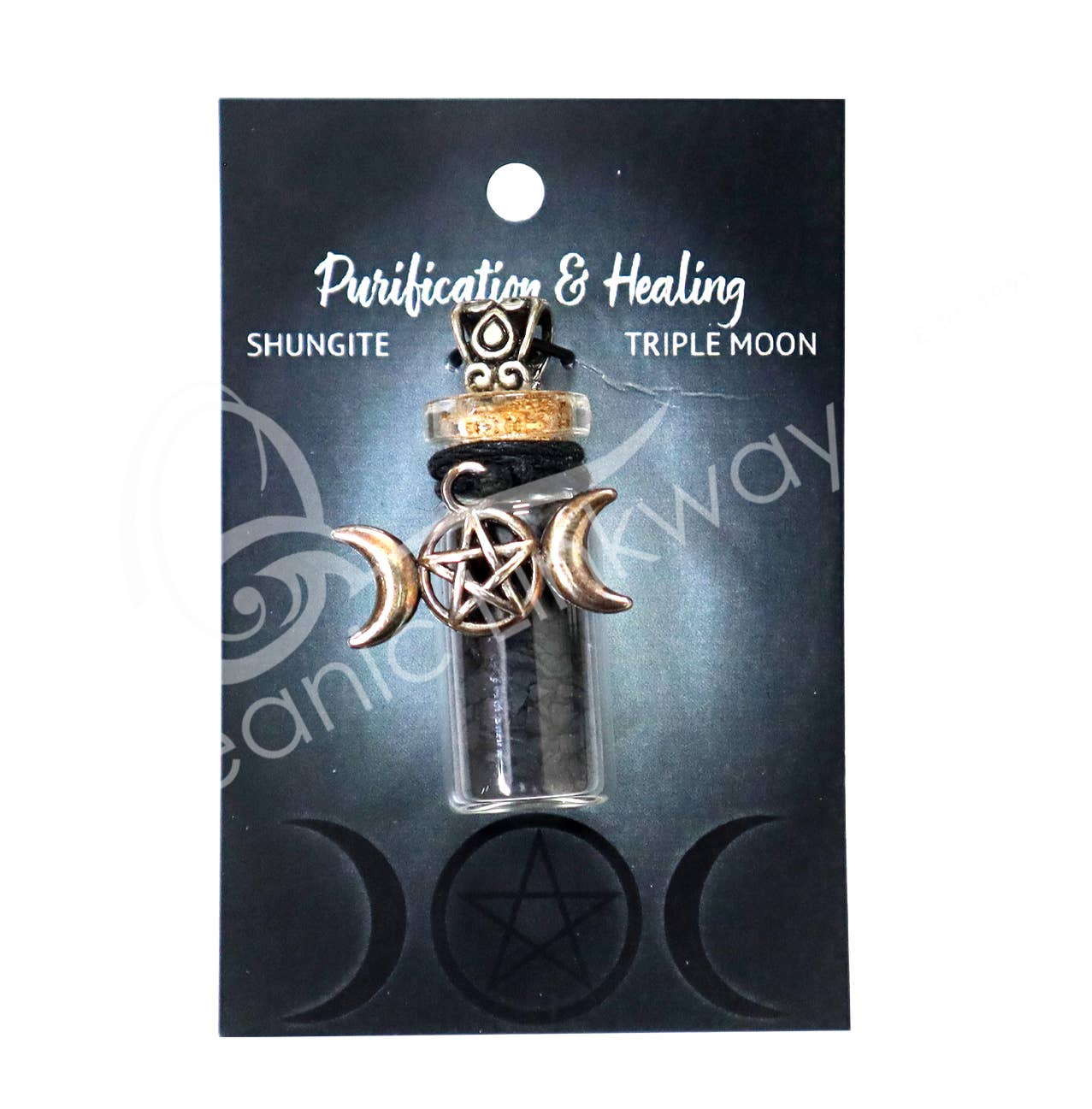 Oceanic Linkways Inc - Wholesale Spiritual Stone/Crystal - NECKLACE - CHIPS STONES IN BOTTLE SHUNGITE WITH TRIPLE MOON1