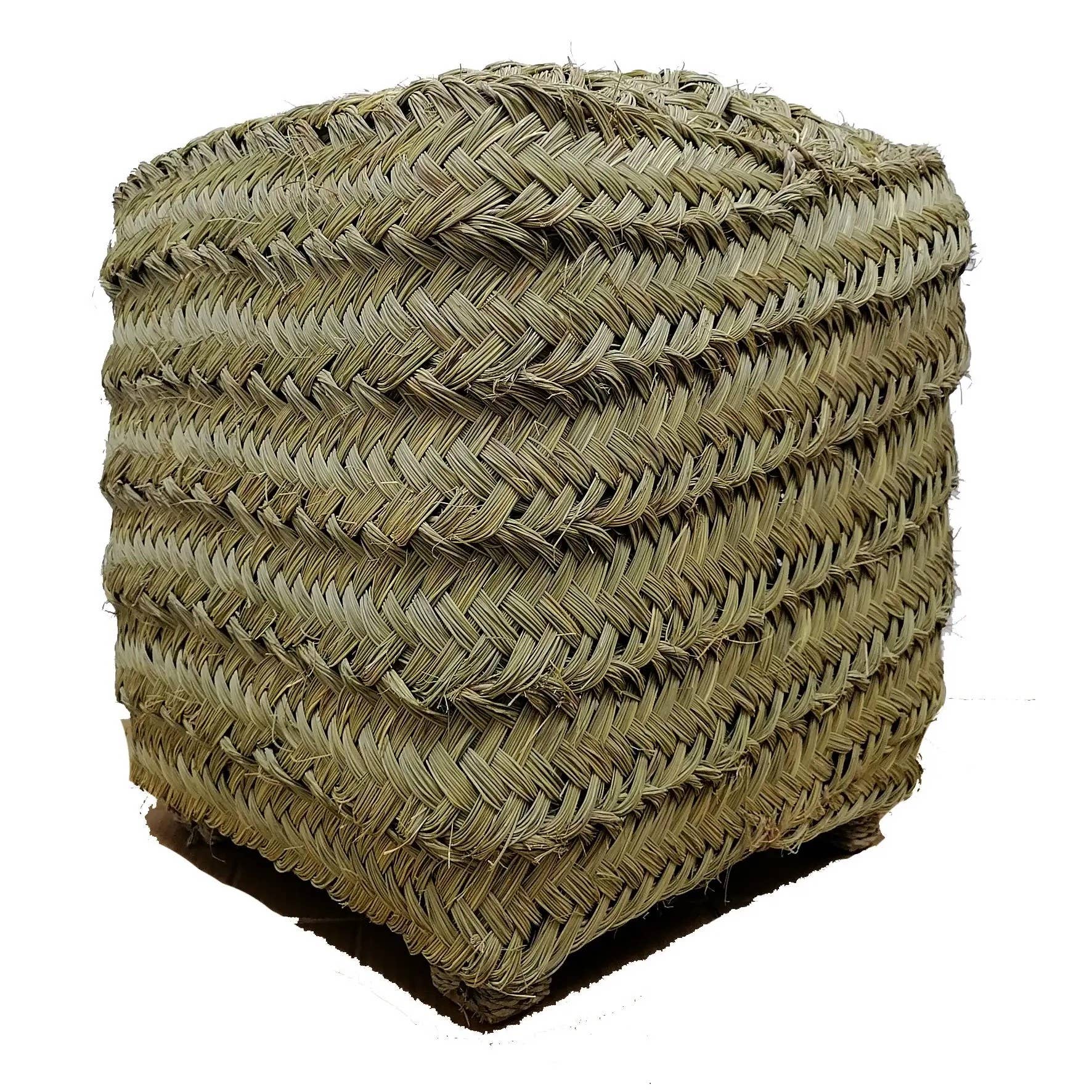 Etnico del Mondo - Vendita all'ingrosso Pouf - Pouf Poggiapiedi Etnico Marocchino In Paglia Intrecciata2