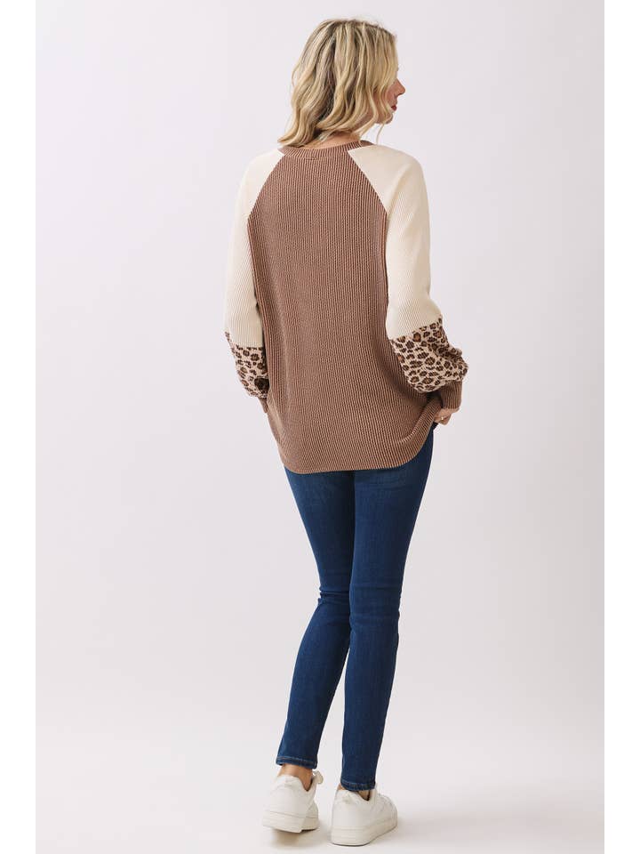 7th Ray – wholesale Knit top – Women's – Color Block Raglan Long Sleeve Pullover Top T610713