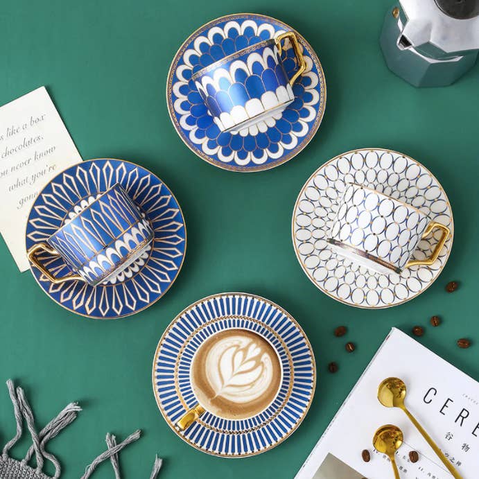 Homerely (We Cover All Import Duties) - Wholesale Coffee/Tea Cup - British Style Coffee Cup & Saucer Set (With Gift Box)1