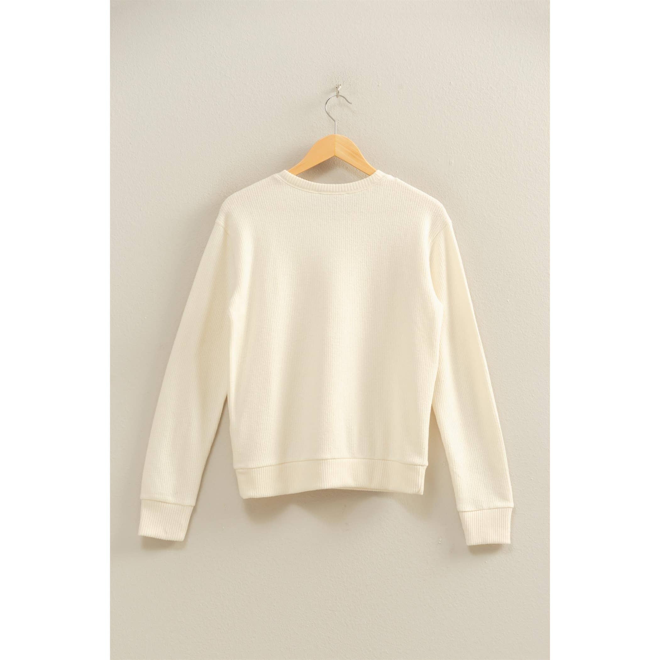 Double Zero - Wholesale Knit Top - Women's - Brushed Waffle Crew Neck Long Sleeve Top27
