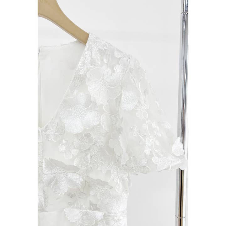 XHHH Inc - Wholesale Dress - Women's - X9035CD.3D Floral Embroidered Mini Dress3