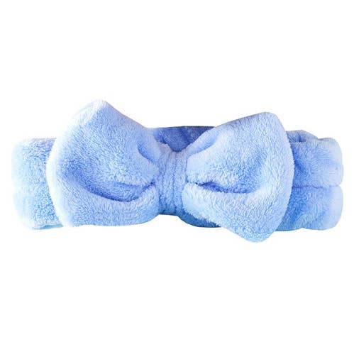 Plush Bow Spa Headband - Periwinkle for wholesale by Bella Sleep + Spa