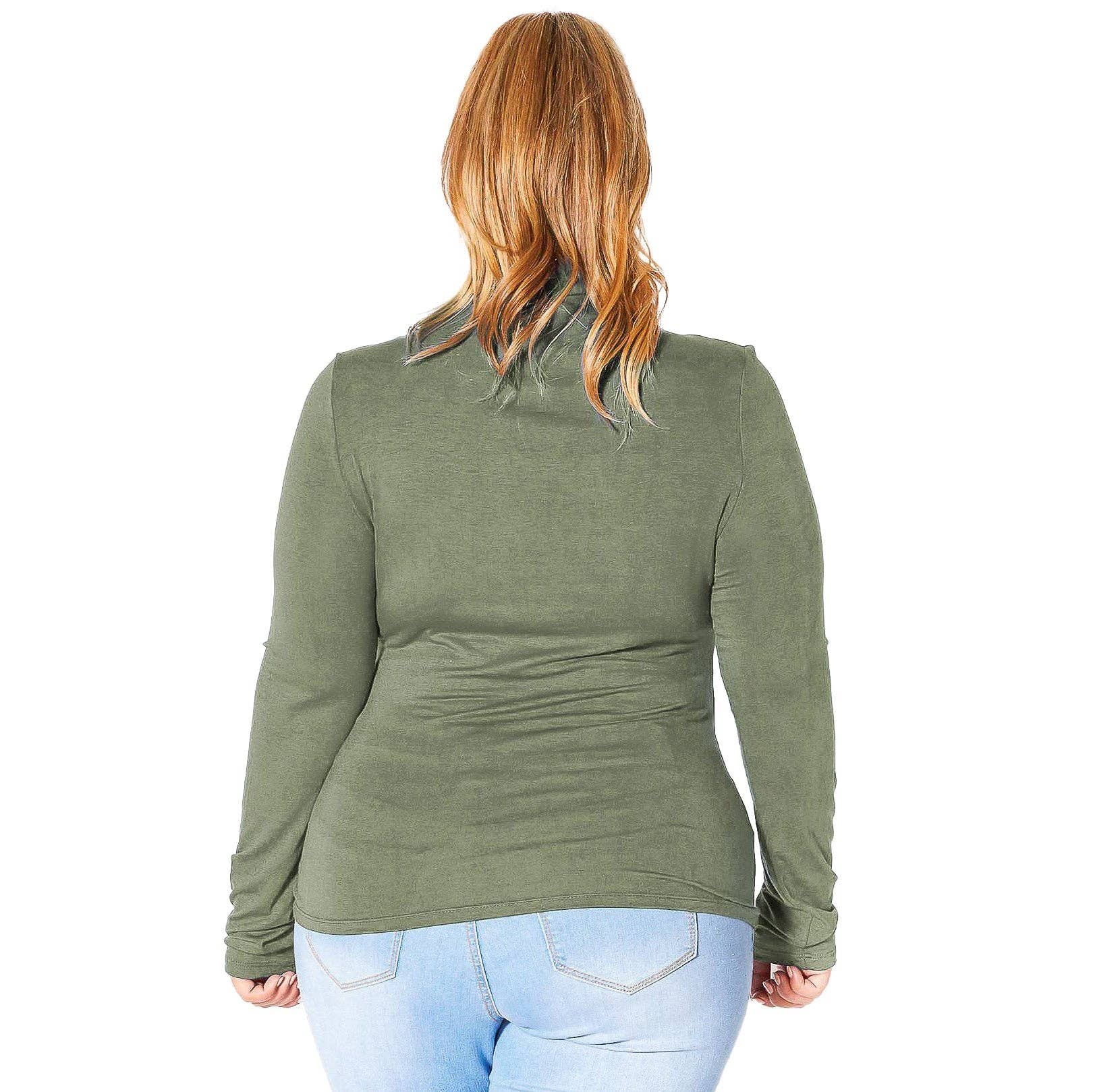 Robin K – wholesale Stickad topp - Dam – Plus size långärmad polotröja med åtsittande passform19