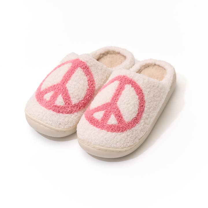 Malibu Sugar - Vendita all'ingrosso Pantofole - Bambini - Pantofole in Peluche con Segno di Pace per Ragazzi/Adolescenti!! - 2 Colori!!