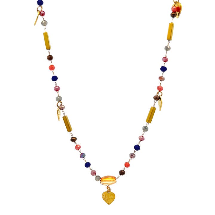 AMORINO SRL - Wholesale Beaded/Pearl Necklace - Necklace With Crystal And Heart - NK22135D1822