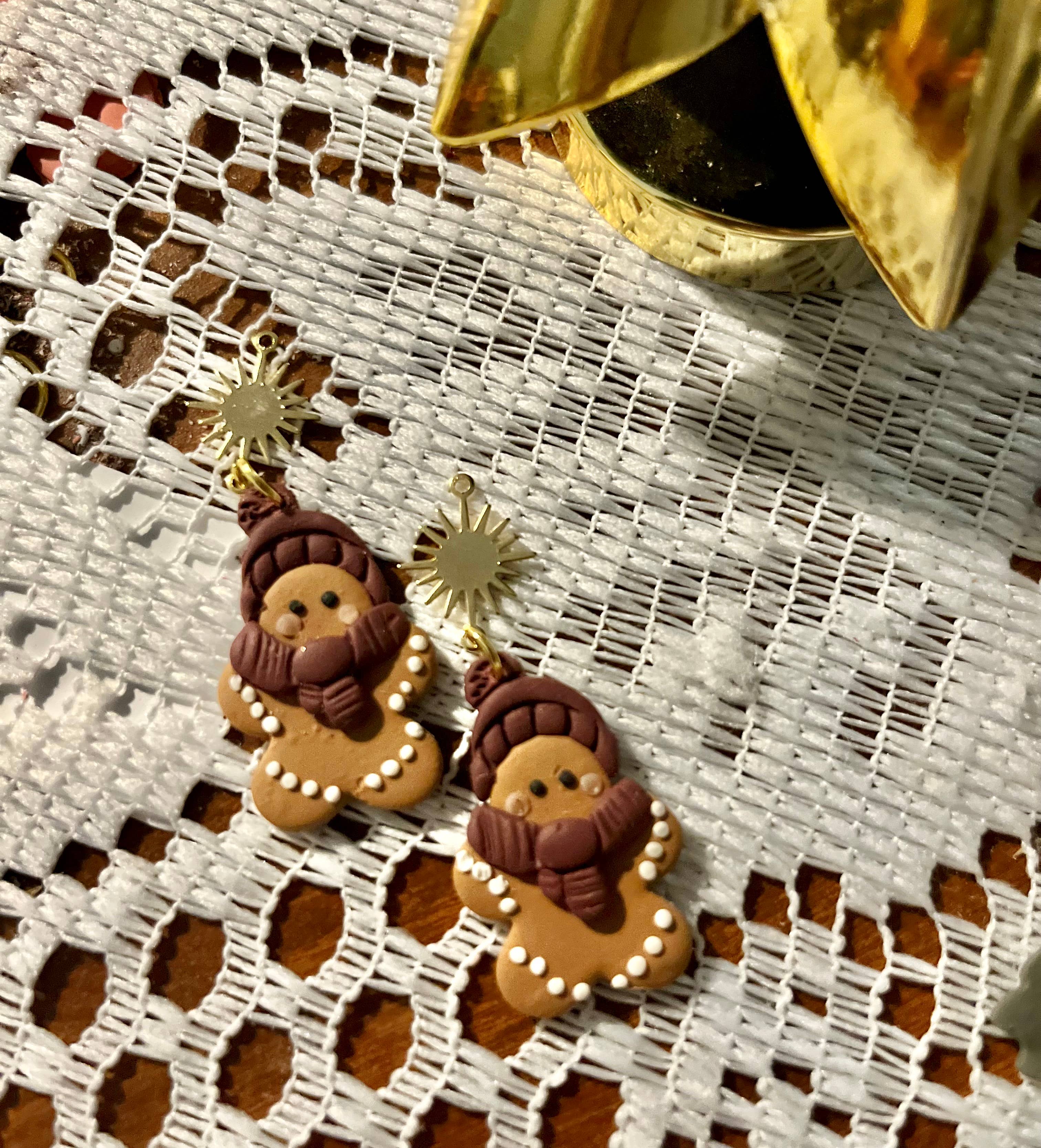 Terra Made - Vente Boucles d'oreilles pendantes - Boucles d'oreilles pendantes en pain d'épice des années 902