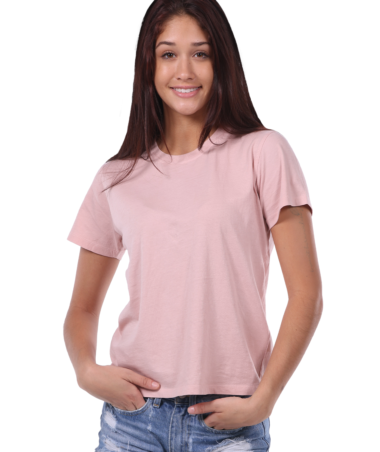 U.S. Apparel - Vente T-shirt – femme - T-shirt à col rond en jersey pour femmes25