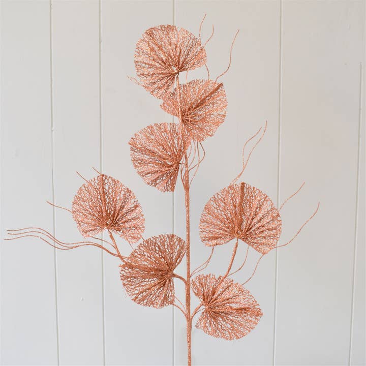 David Christopher's Collection - Wholesale Artificial Flowers - Delicate Coral Fan Leaf Spray - Coral 31"
