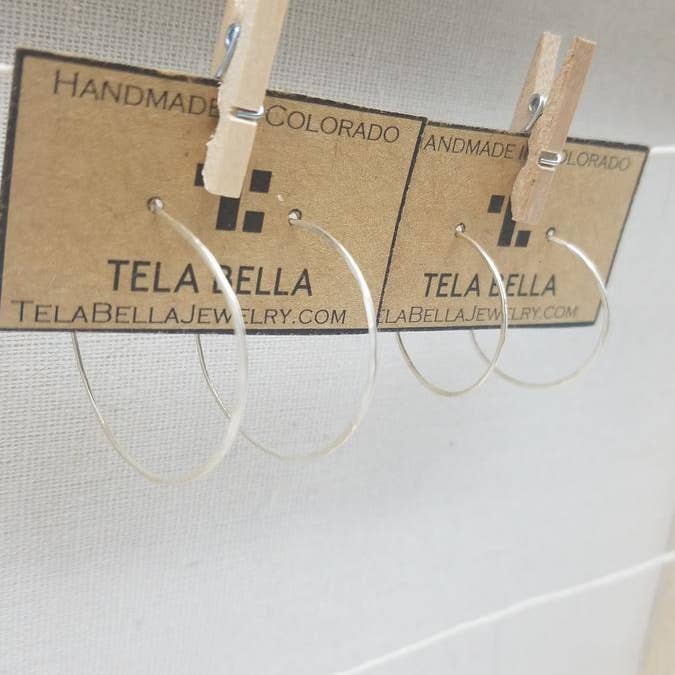 Silver Hoop Earrings for wholesale by Tela Bella Jewelry