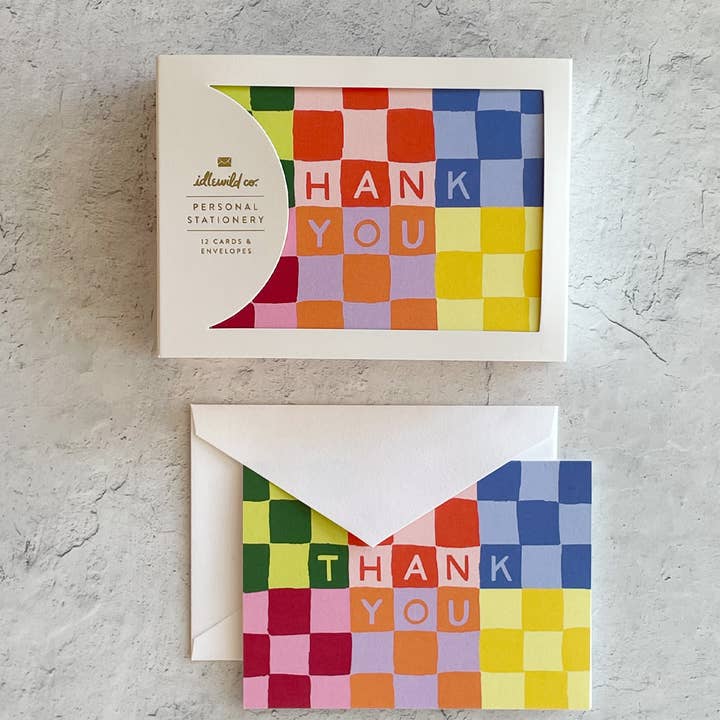 Idlewild Co. - Wholesale Stationery/Notecard Set - Checky Thank You Notecards - Boxed Set of 121