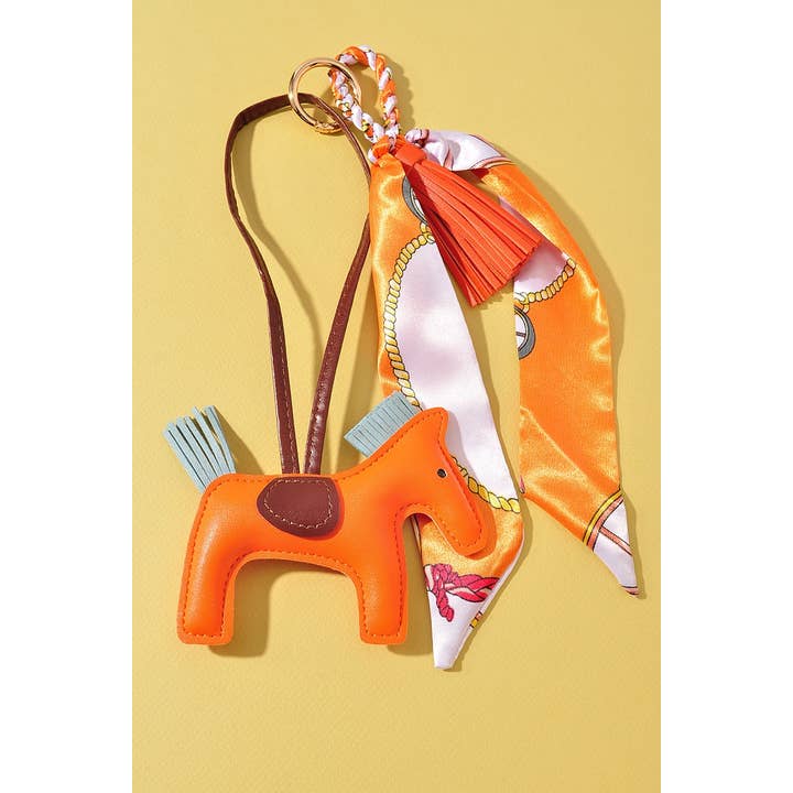 anbfashion - Wholesale Keychain - Women's - PONY HORSE SCARF BAG CHARM TASSEL KEYCHAIN