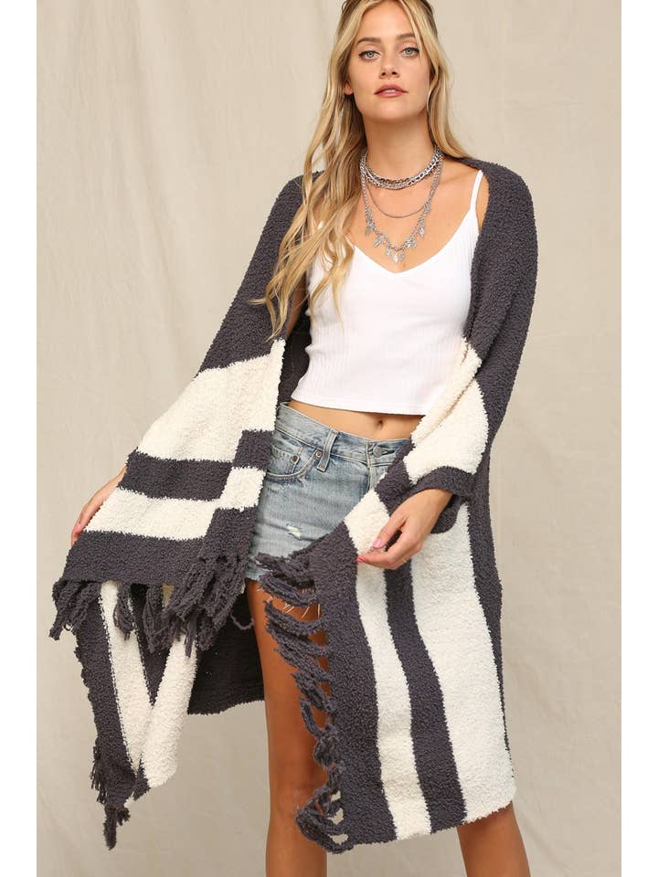 KyeMi - Wholesale Poncho - Women's - Super Soft And Stretchy Poncho With Fringe
