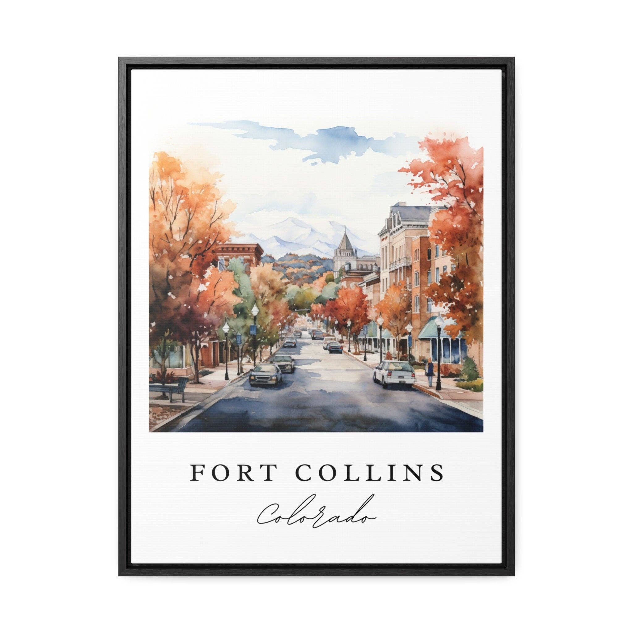 Premium Travel Art - Wholesale Art Print - Fort Collins CO wall art - Colorado, Fort Collins poster print, Fort Collins Wedding gift, Birthday present, Custom Text, Perfect Gift1