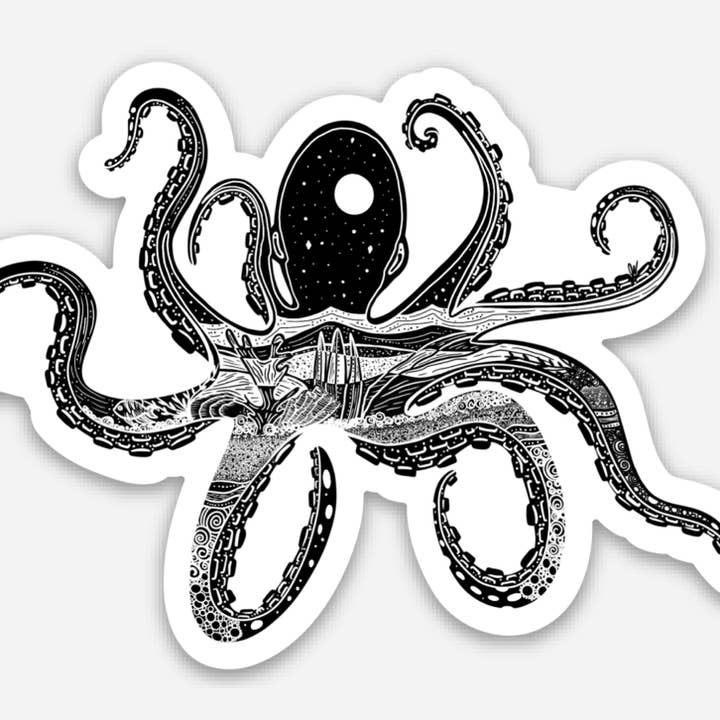 Underwater/Octopus Sticker for wholesale by J.Alexis Designs