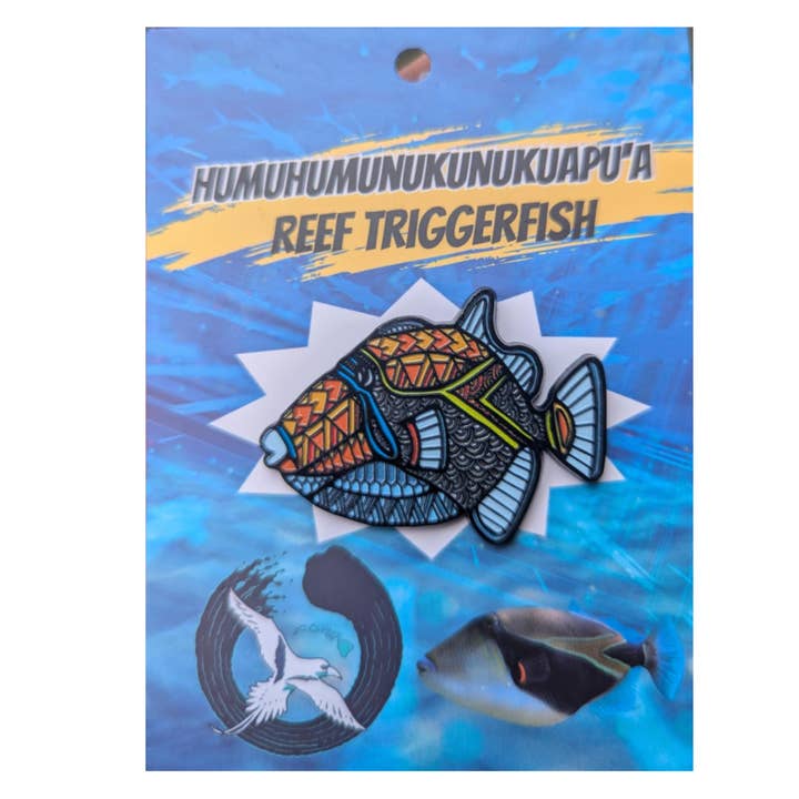 Advance Wildlife Education LLC - Vente Épinglettes/boutons - Épinglette en émail Humuhumunukunukuapuaua Reef Trigterfish