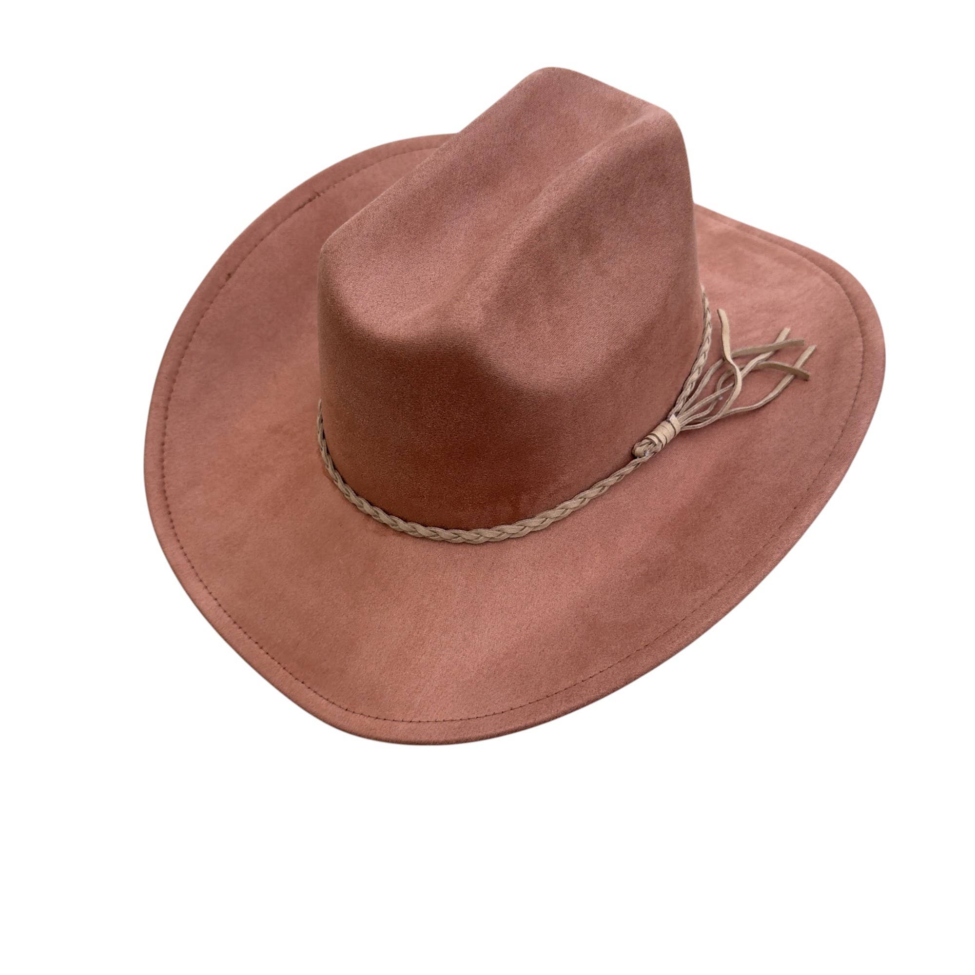 Portia Hat - Venta al por mayor Sombrero cowboy - Mujer - Sombrero de vaquero estilo ganadero de ante vegano con banda de ante6