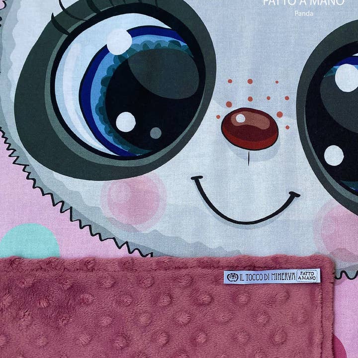 Cubierta de forro polar de lunares rosa antiguo y algodón panda - Hecho a mano para venta al por mayor de Il Tocco di Minerva