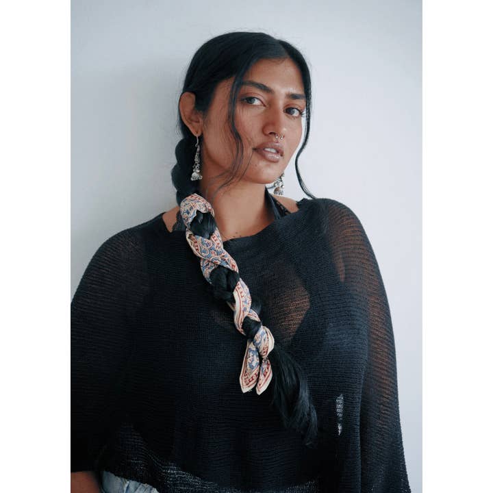 Rosewood Blossom - Kalamkari Cotton Bandana(KK1417) for wholesale by White Lotus Fashions