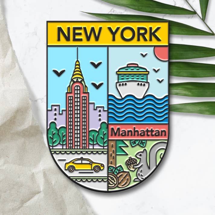 New York Emaille-Pin - New York Manhattan für den Großhandel von BigZoo Store