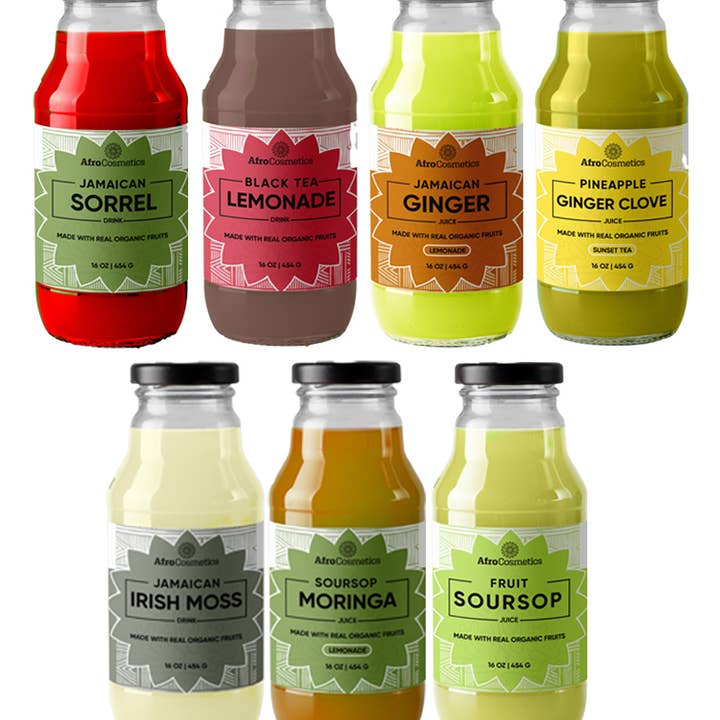 AfroCosmetics & Culture - Wholesale Wellness Juice/Tonic - Organic Sea Moss Fruit Juice 16 oz Bottles