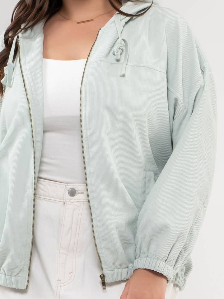 BLUSÃO COM FECHO DE CORDUROY por atacado de Blu Pepper