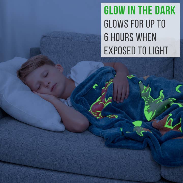 Imagery Socks - Wholesale Bedding Blanket - Kids & Baby - Glow in the Dark Dinosaur Blanket
