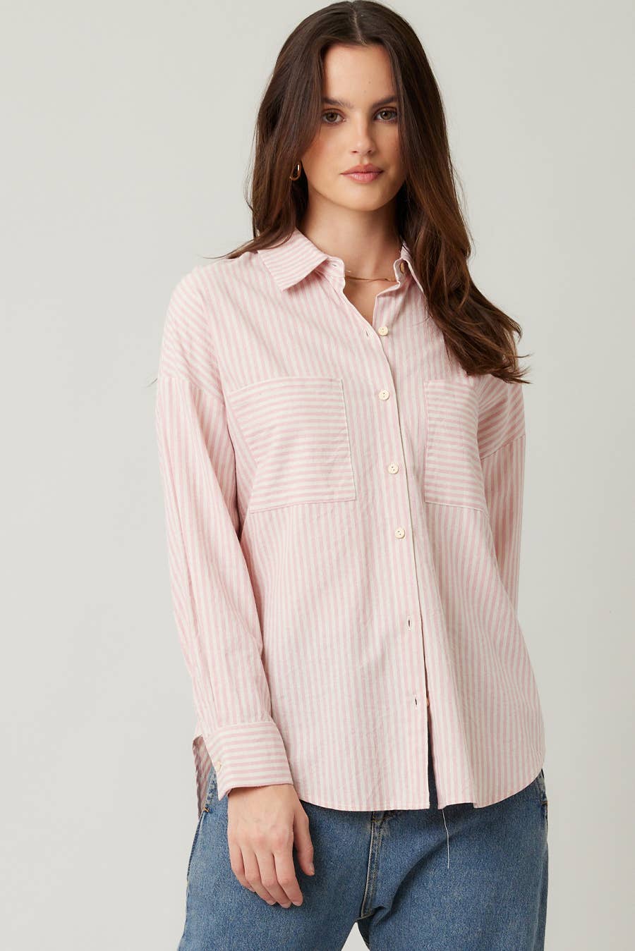 ILLA ILLA - Wholesale Button Down Shirt - Women's - Striped Cotton Shirt Top33