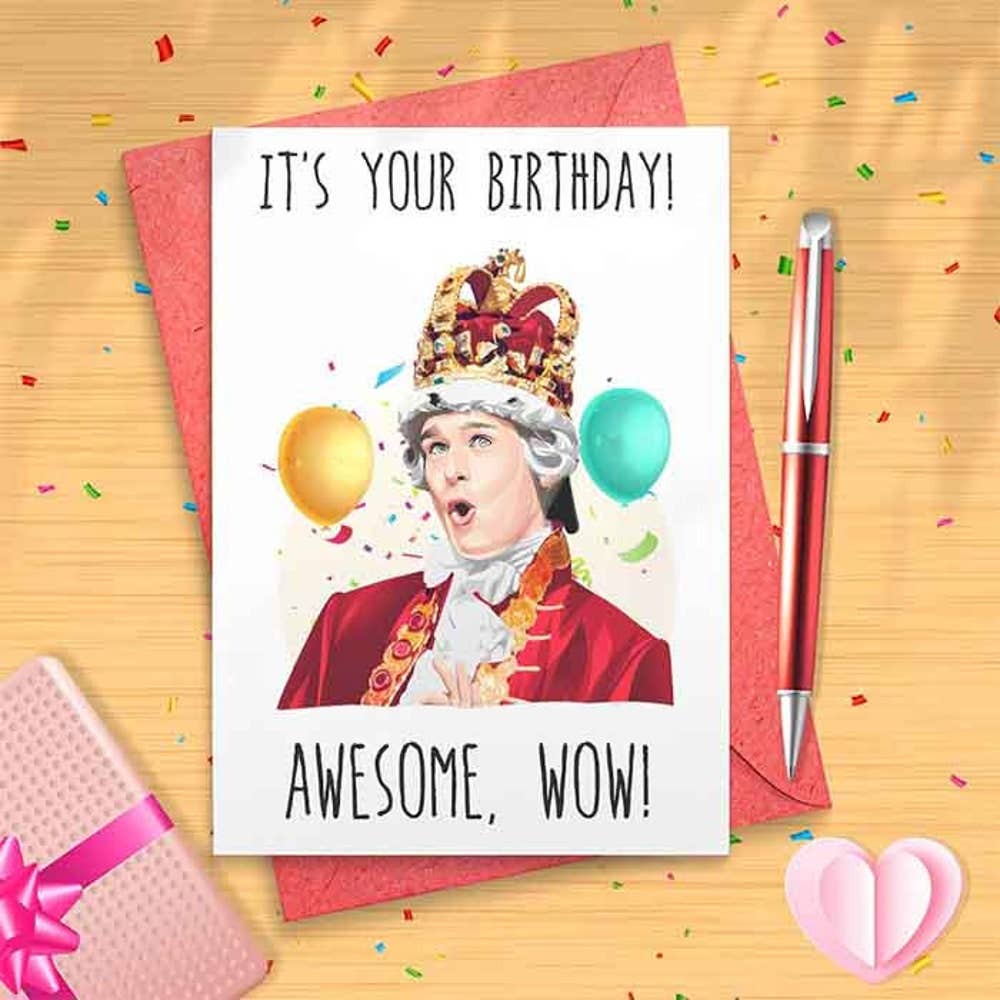 VenusArtsShop - Vente Cartes d'anniversaire - Carte d'anniversaire Hamilton amusante - Humour musical0