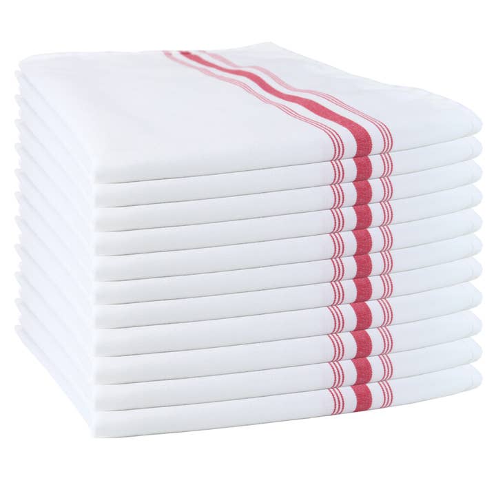 Arkwright Home - Wholesale Dinner & Cloth Napkin - Striped Bistro Napkins (12pk) - Spun Polyester, Colors,18x2218