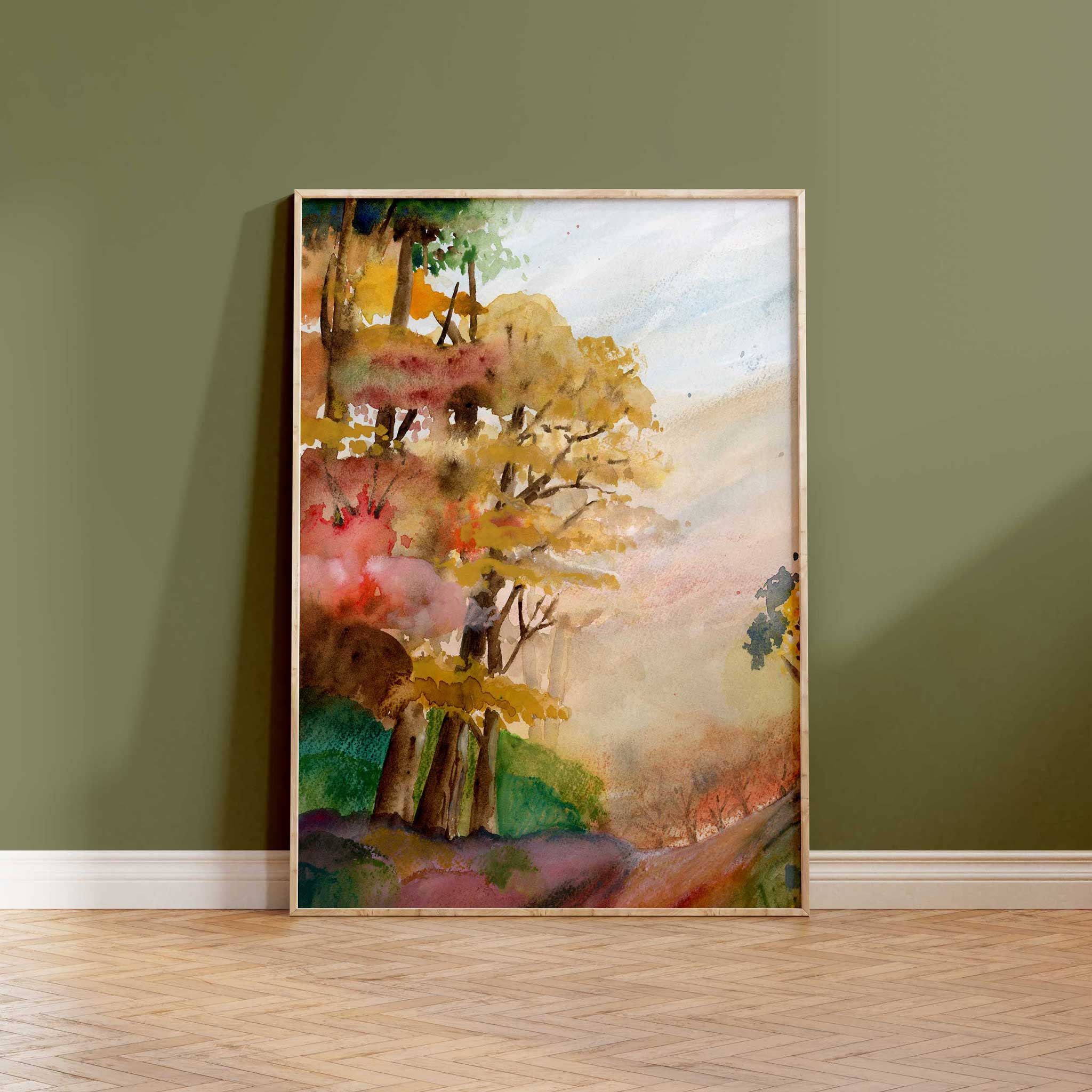Jenny Vellacott - Wholesale Art Print - Autumn Art Print Autumn Trees Print with Autumn Colour Print4