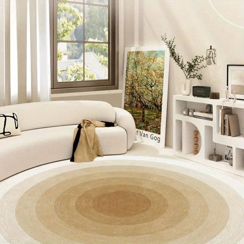Huis Van Merken - Wholesale Area Rug - 1pc Light Luxury Round Shaped Imitation Cashmere Fluffy Carpet0