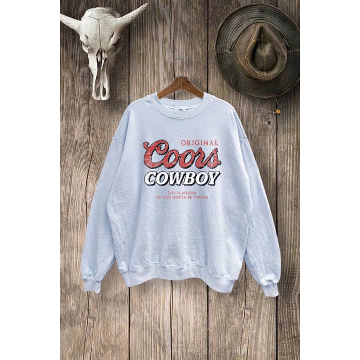 ORIGINAL COORS COWBOY PRINT MINERAL SWEATSHIRT for wholesale by VINTAGE POINT USA