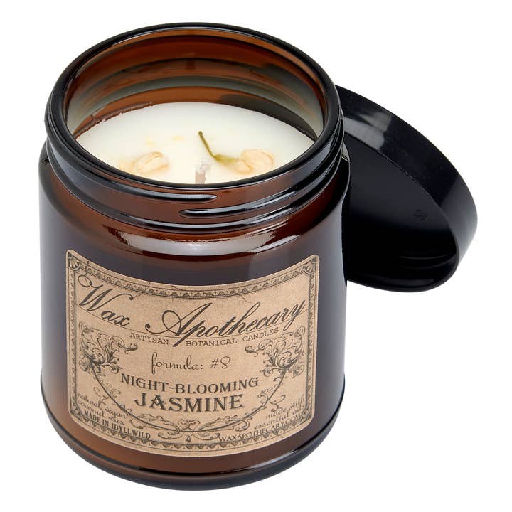 Wax Apothecary - Wholesale Jar/Filled Candle - 6oz Botanical Candle in Amber Glass Jar - Choose A Scent