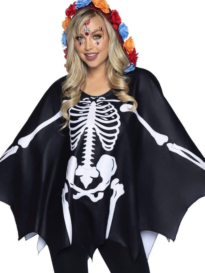 Day of the Dead Costume Poncho for wholesale by Leg Avenue