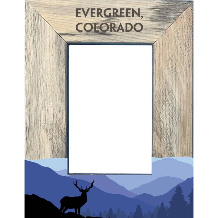 4x6 Blue Pine Picture Frame - 1 – Personalized Wooden Frame for wholesale by Winding Hills Designs