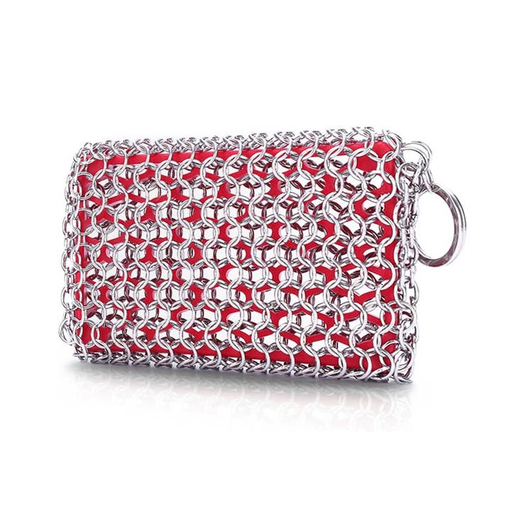 Fox Run Brands - Wholesale Cleaning Cloth - Outset Chain Mail Cast Iron Scrubber Pad, 4.5" x 3.5"