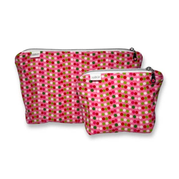 Travel Cosmetic Sustainable Zip 'n Go Bags — Candy Shop Dot for wholesale by Neco Bags LLC
