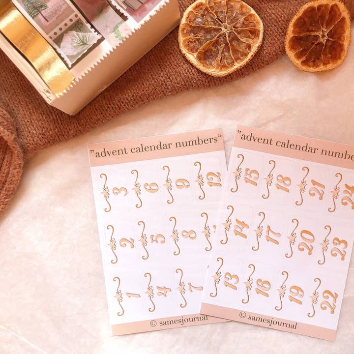 II adventskalendernummer, siffror, klistermärken, för wholesale av samesjournal