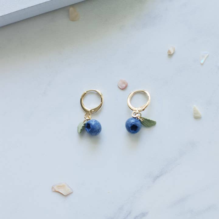 Ruthie and Co. - Wholesale Huggie Earrings - Blueberry Huggies2