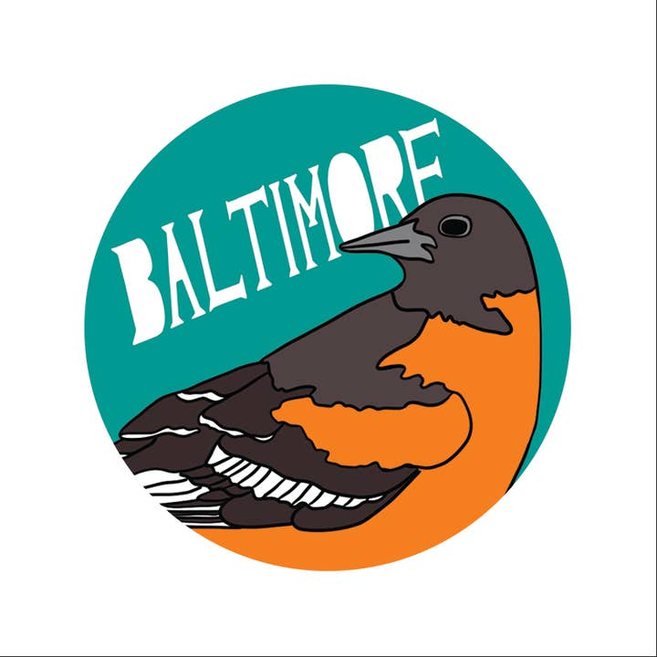Made by Nilina - Wholesale Sticker - Baltimore Oriole Vinyl Sticker Maryland Bird Souvenir