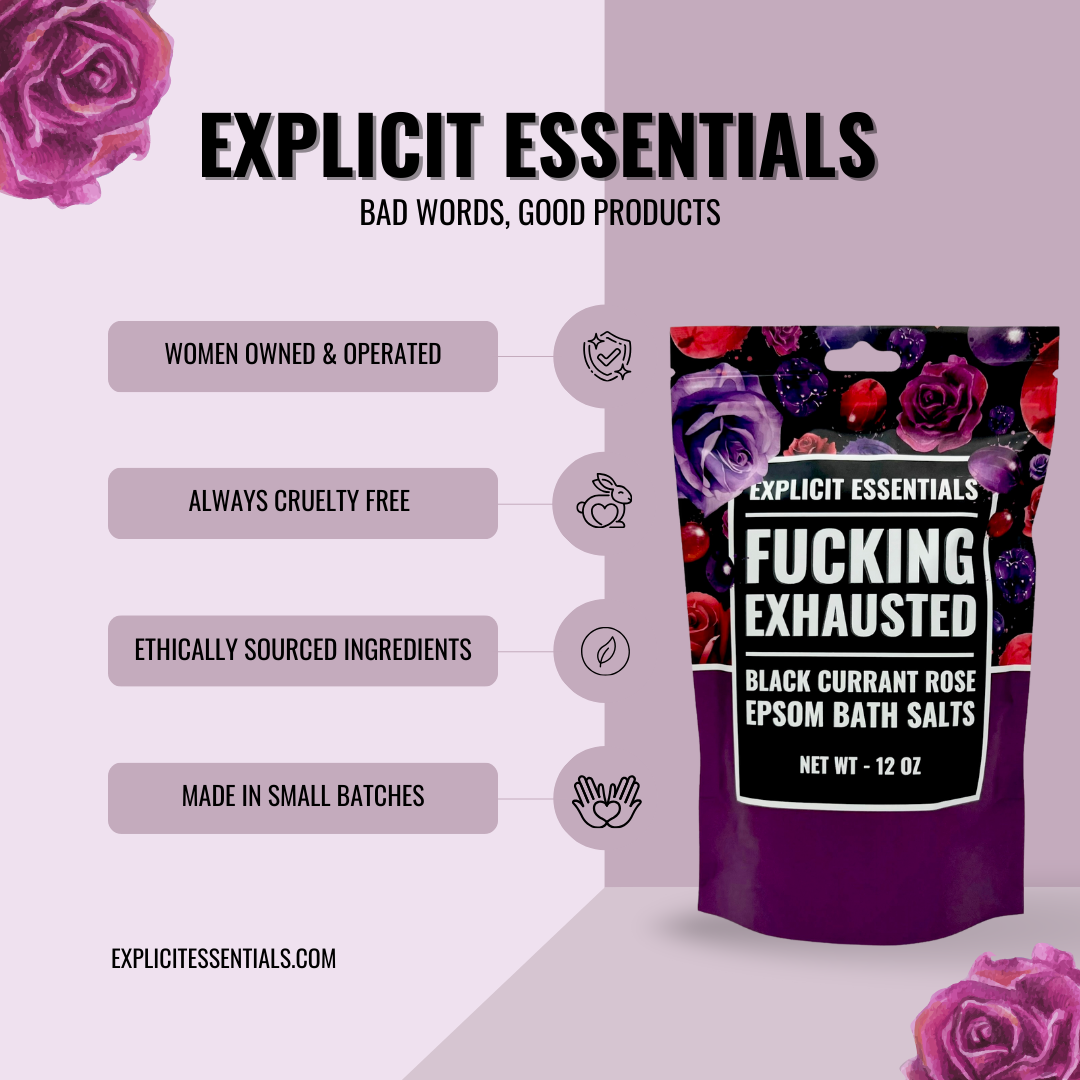 Explicit Essentials - Wholesale Bath Salts - Fucking Exhausted Bath Salts 12oz Bag  2
