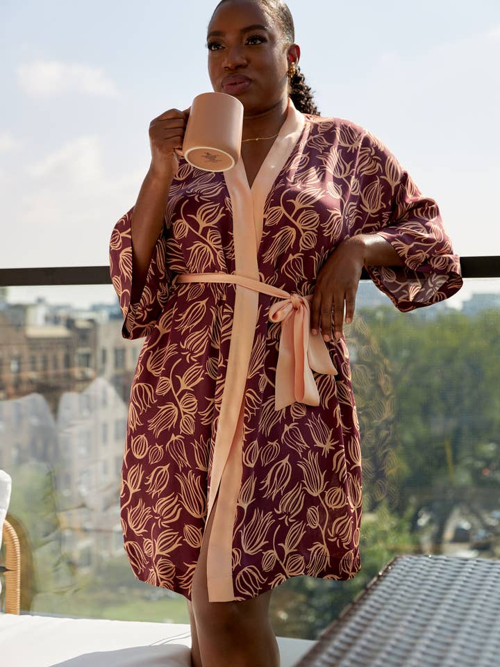 Melda Moda - Wholesale Robe - Women's - Satin Women’s Robe – Bissap Print1