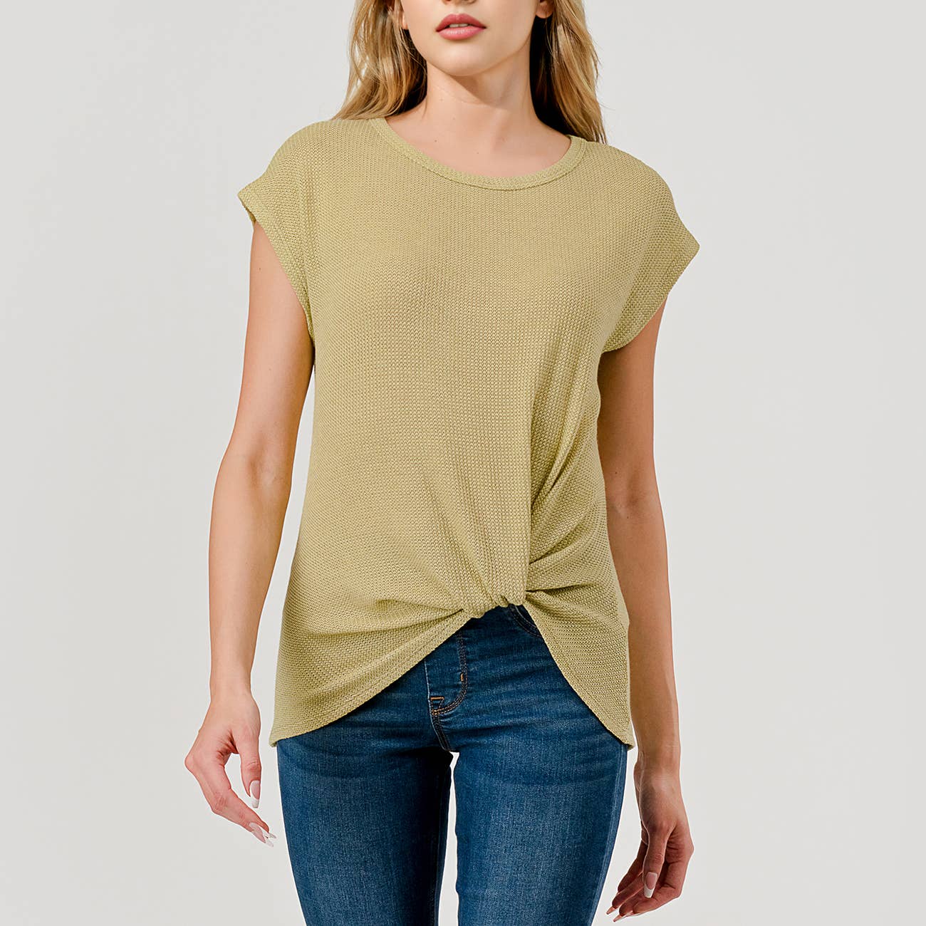 Heimious - Vente Haut en maille – femme - Haut en tricot à manches courtes et nœud décollé, T8055